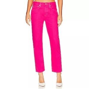 etica‎ Women's Reah Mid-Rise Straight Leg Jean Size 29 Raspberry (Pink) NWT